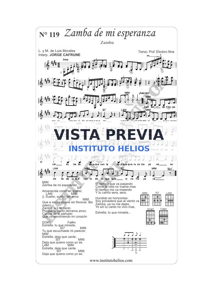 Vista previa de Zamba de mi esperanza